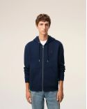 HOODIE ZIPPÉ AMIE DE COEUR ROUGE EN COTON BLEU NUIT