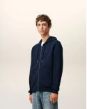 HOODIE ZIPPED AMIE DE COEUR RED IN COTTON NIGHT BLUE