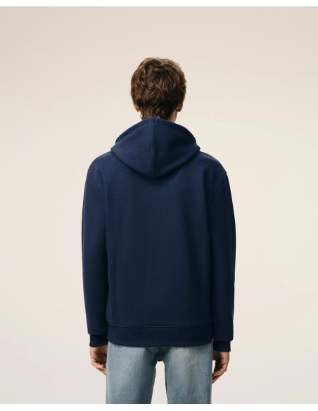 HOODIE ZIPPED AMIE DE COEUR RED IN COTTON NIGHT BLUE