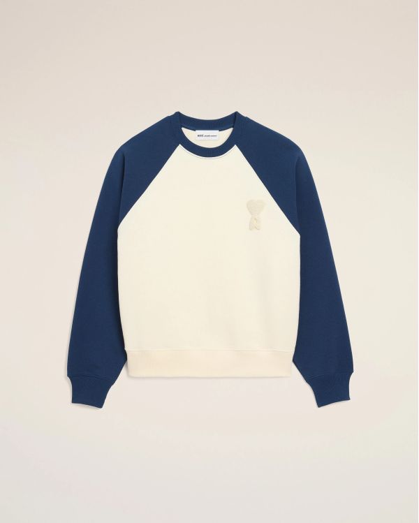 SWEATSHIRT AMI DE COEUR EN COTON BLANC CREME / ENCRE