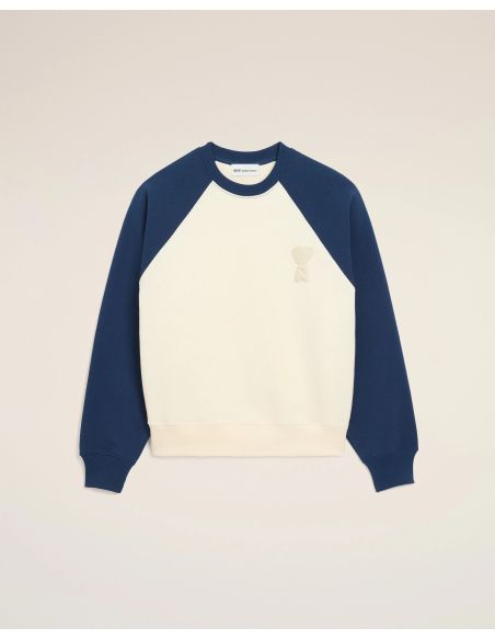SWEATSHIRT AMI DE COEUR IN COTTON CREAM WHITE / INK