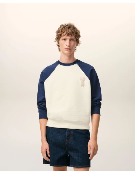SWEATSHIRT AMI DE COEUR EN COTON BLANC CREME / ENCRE