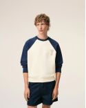 SWEATSHIRT AMI DE COEUR EN COTON BLANC CREME / ENCRE