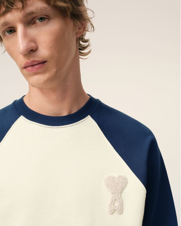 SWEATSHIRT AMI DE COEUR EN COTON BLANC CREME / ENCRE