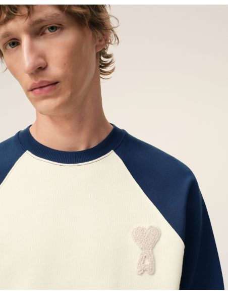 SWEATSHIRT AMI DE COEUR EN COTON BLANC CREME / ENCRE