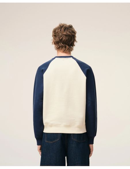 SWEATSHIRT AMI DE COEUR EN COTON BLANC CREME / ENCRE