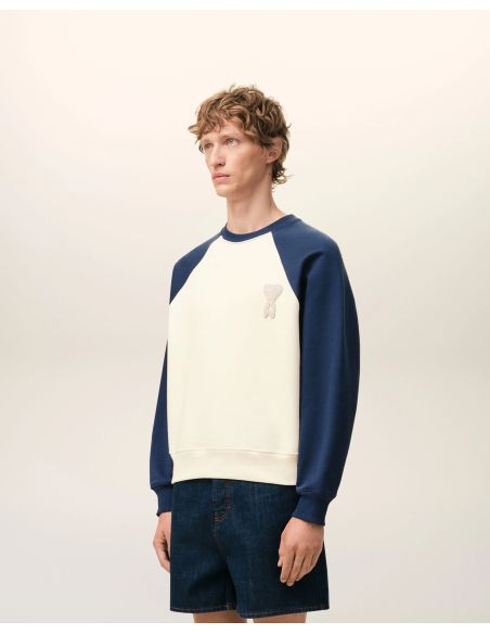 SWEATSHIRT AMI DE COEUR EN COTON BLANC CREME / ENCRE