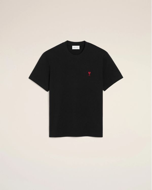 TSHIRT AMI DE COEUR ROUGE EN COTON NOIR