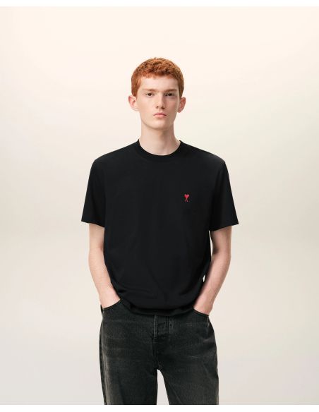 TSHIRT AMI DE COEUR ROUGE EN COTON NOIR