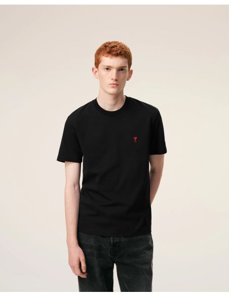 TSHIRT AMI DE COEUR ROUGE EN COTON NOIR