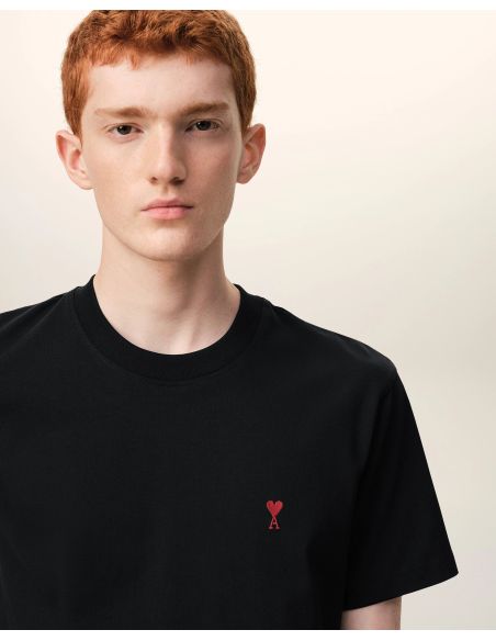 TSHIRT AMI DE COEUR ROUGE EN COTON NOIR