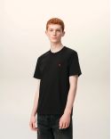 TSHIRT AMI DE COEUR ROUGE EN COTON NOIR