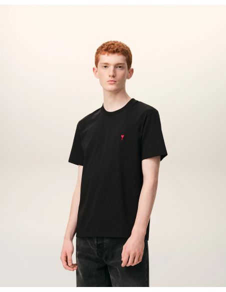 TSHIRT AMI DE COEUR ROUGE EN COTON NOIR