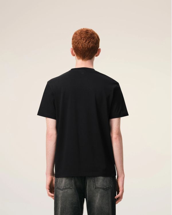 TSHIRT AMI DE COEUR ROUGE EN COTON NOIR