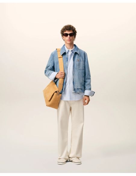 JACKET ZIPPED AMI DE COEUR CONTRASTED IN COTTON USED BLUE