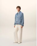 JACKET ZIPPED AMI DE COEUR CONTRASTED IN COTTON USED BLUE