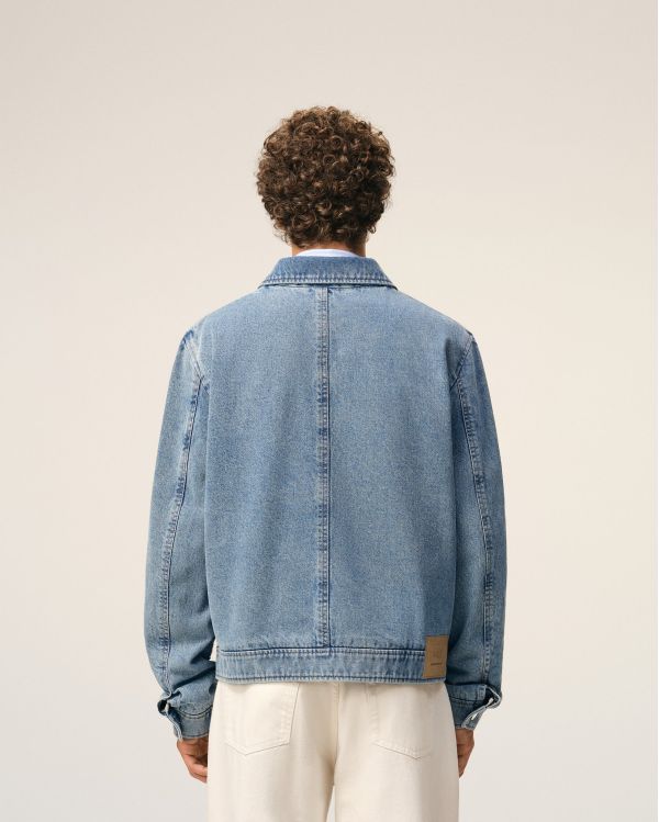 JACKET ZIPPED AMI DE COEUR CONTRASTED IN COTTON USED BLUE