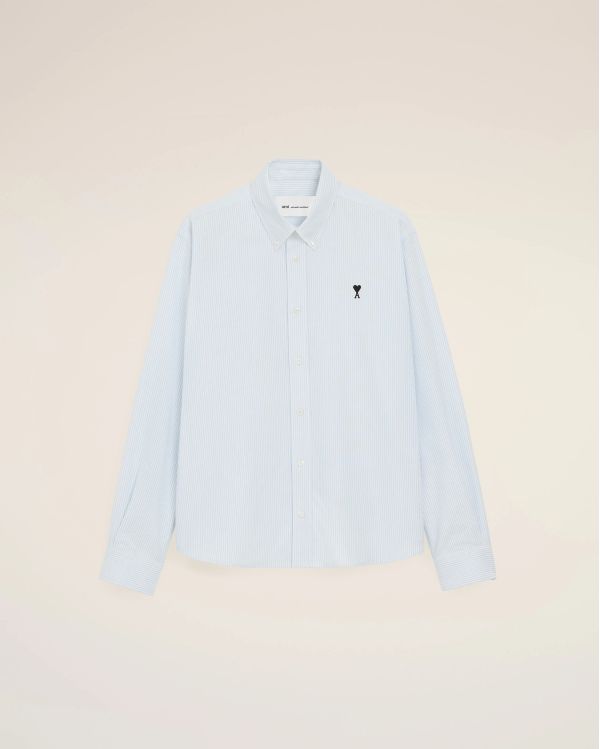 CHEMISE OXFORD AMI DE COEUR EN COTON BLEU CIEL / BLANC NATUREL
