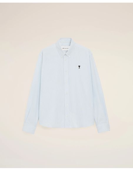 SHIRT OXFORD AMI DE COEUR IN COTTON SKY BLUE / NATURAL WHITE