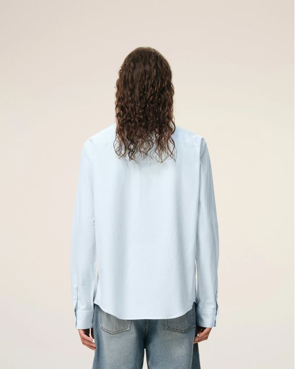 SHIRT OXFORD AMI DE COEUR IN COTTON SKY BLUE / NATURAL WHITE 2