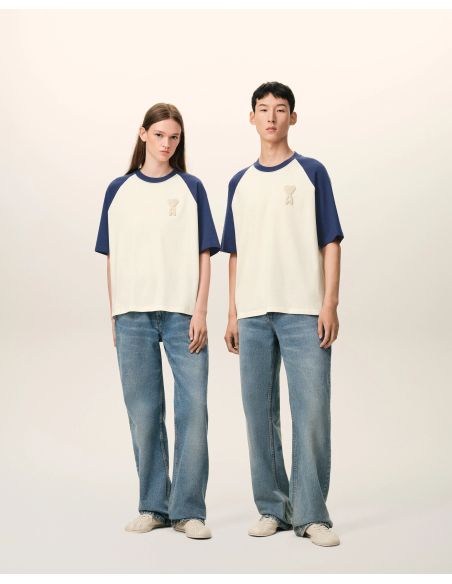 TSHIRT AMI DE COEUR IN COTTON CREAM WHITE / INK