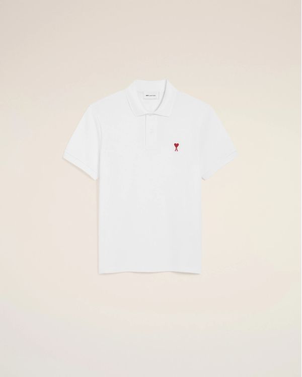 POLO AMI DE COEUR RED IN COTTON WHITE