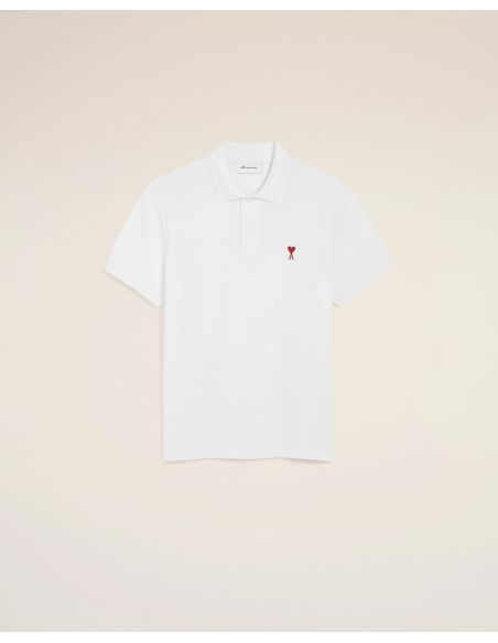 POLO AMI DE COEUR ROUGE EN COTON BLANC