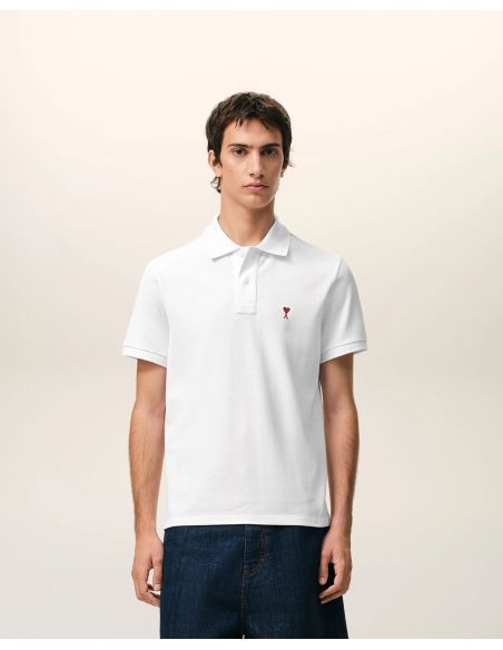 POLO AMI DE COEUR RED IN COTTON WHITE