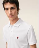 POLO AMI DE COEUR ROUGE EN COTON BLANC