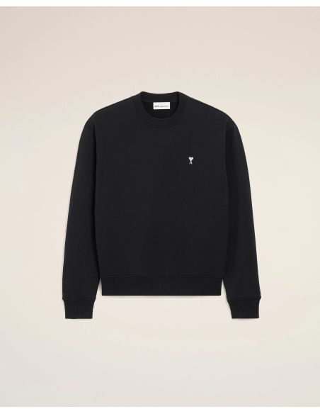 SWEAT AMI DE COEUR EN COTON NOIR / BLANC CREME