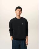 SWEAT AMI DE COEUR EN COTON NOIR / BLANC CREME