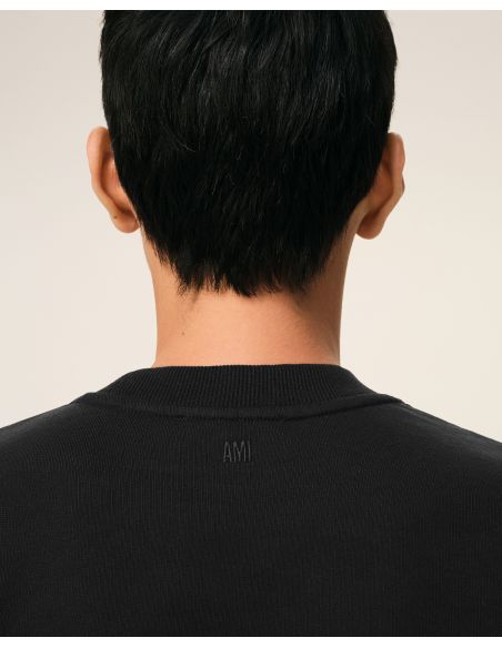 SWEAT AMI DE COEUR EN COTON NOIR / BLANC CREME