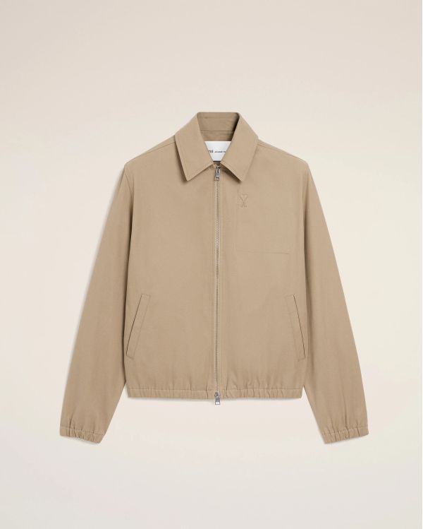 JACKET ZIPPED AMI DE COEUR BEIGE TAUPE