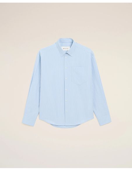 CHEMISE BOXY MANCHES LONGUES AMI DE COEUR BLEU CACHEMIRE / BLANC