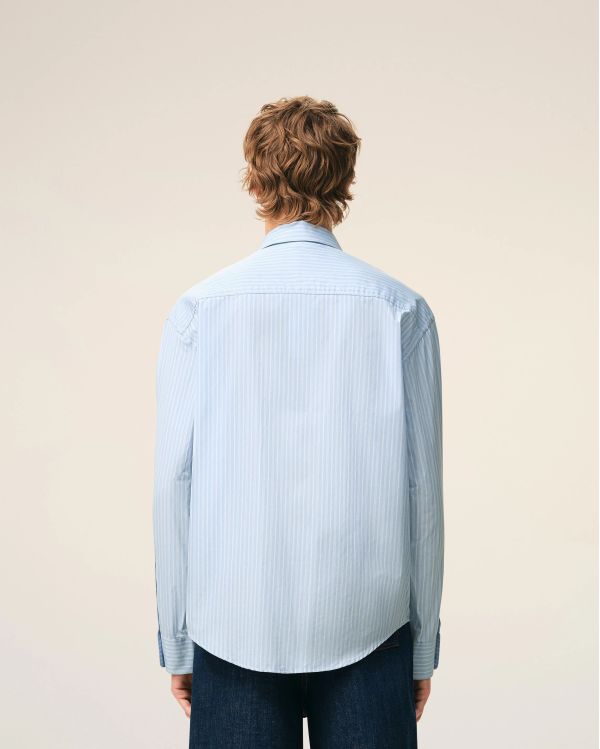 CHEMISE BOXY MANCHES LONGUES AMI DE COEUR BLEU CACHEMIRE / BLANC