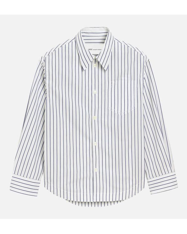 SHIRT LARGE AMI DE COEUR DOUBLE STRIPES WHITE / INK