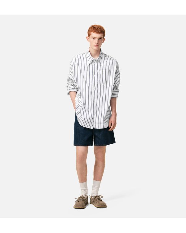 SHIRT LARGE AMI DE COEUR DOUBLE STRIPES WHITE / INK