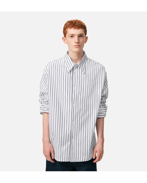  CHEMISE LARGE AMI DE COEUR DOUBLE RAYURES BLANC / ENCRE 2
