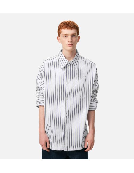 SHIRT LARGE AMI DE COEUR DOUBLE STRIPES WHITE / INK