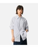  CHEMISE LARGE AMI DE COEUR DOUBLE RAYURES BLANC / ENCRE