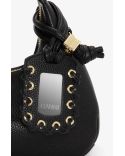 MINI SAC HOBO GRAINÉ NOIR