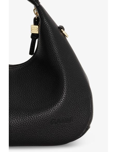 MINI SAC HOBO GRAINÉ NOIR