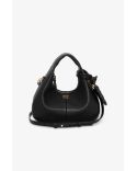 MINI SAC HOBO GRAINÉ NOIR