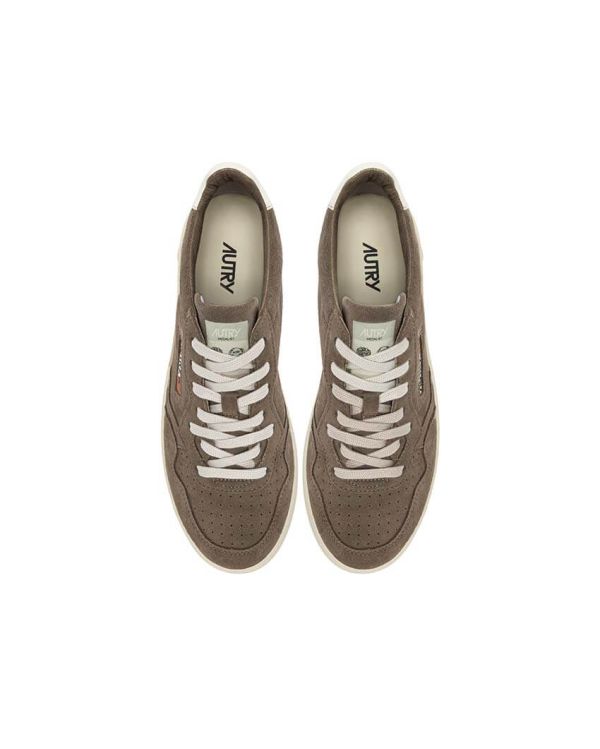 SNEAKERS MEDALIST LOW MAN FINISH / SUEDE CIGAR / WHITE