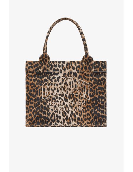 GRAND SAC FOURRE-TOUT EN TOILE IMPRIMÉ LÉOPARD