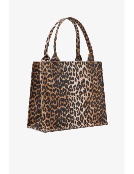 GRAND SAC FOURRE-TOUT EN TOILE IMPRIMÉ LÉOPARD