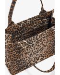 GRAND SAC FOURRE-TOUT EN TOILE IMPRIMÉ LÉOPARD