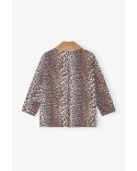 VESTE MIDI EN TOILE IMPRIMÉE LÉOPARD LAIT D'AMANDE