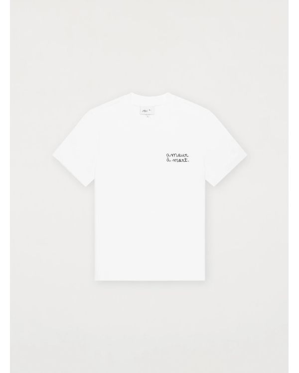 TSHIRT AMOUR À MORT EMBROIDERED WHITE