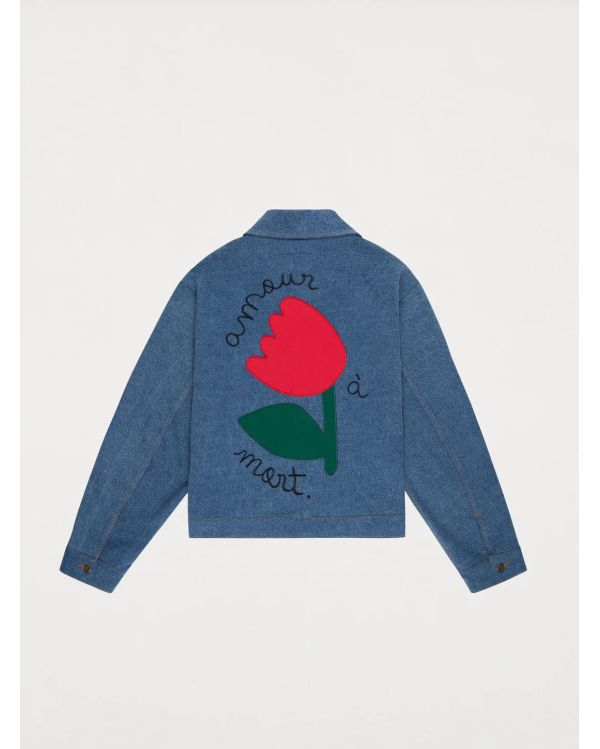 VESTE FLEUR DENIM
